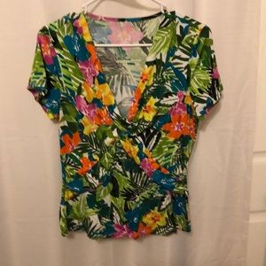 Hawaiian Floral V Neck Shirt